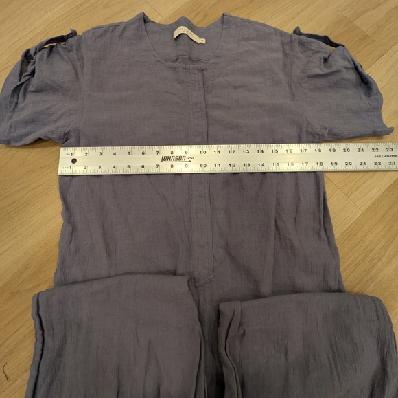 7551 By Szeki Blue Linen Jumpsuit Size S - Picture 4 of 7